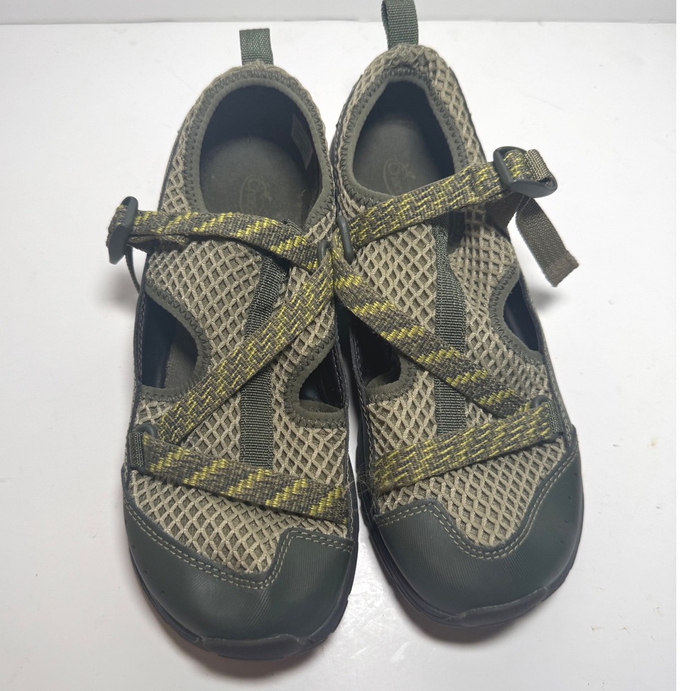 Chaco Outcross Kids Junior Water Shoes Olive Green Mesh Hiking Sandals Size 5